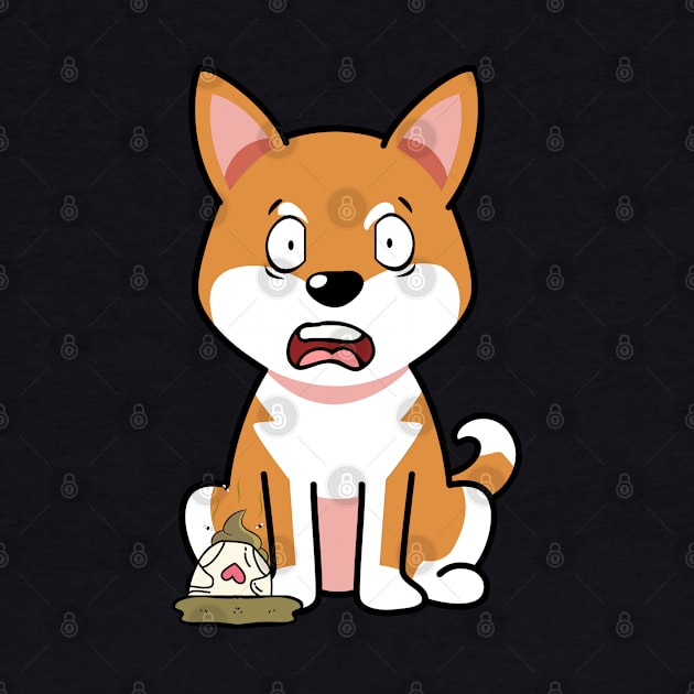 Funny orange dog steps on a dirty diaper by Pet Station